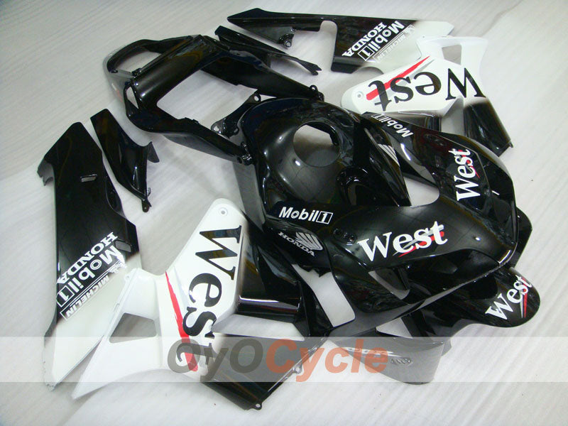 Injection Fairing kit for 03-04 CBR600RR - White, Black - West #OYO87904908