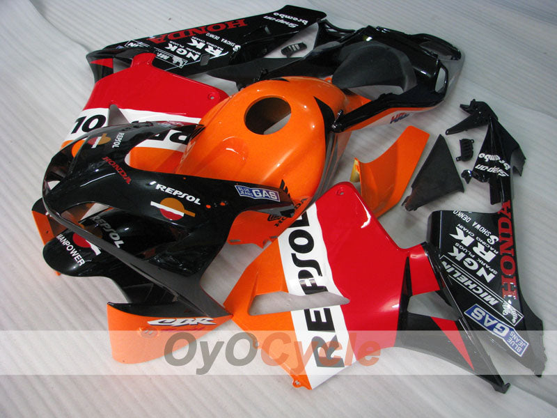 Injection Fairing kit for 03-04 CBR600RR - Orange, Black - Repsol #OYO87904910