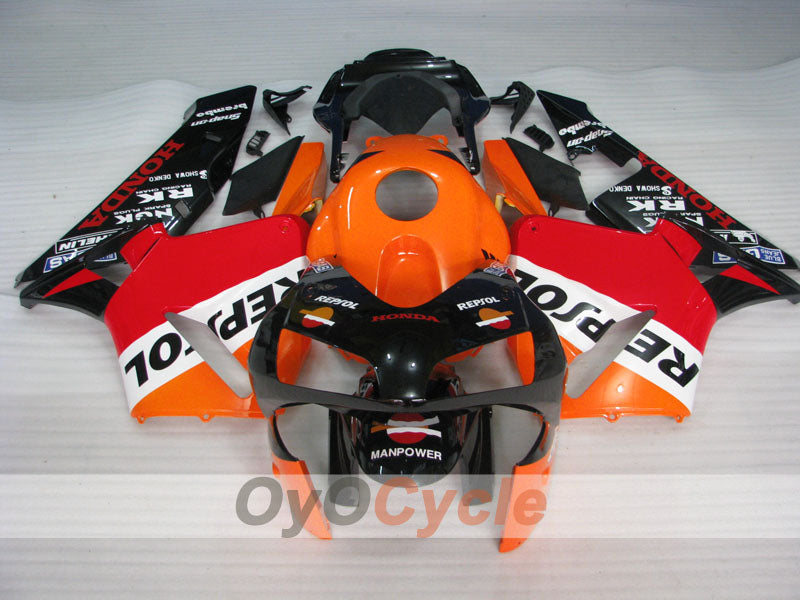 Injection Fairing kit for 03-04 CBR600RR - Orange, Black - Repsol #OYO87904910