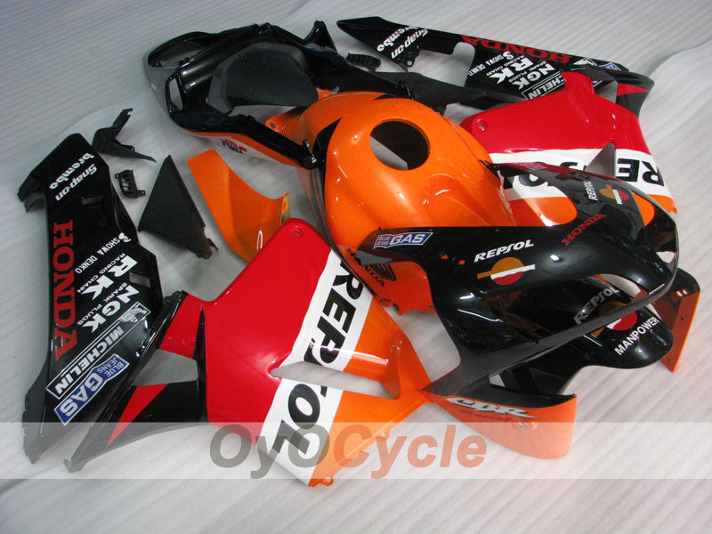 Injection Fairing kit for 03-04 CBR600RR - Orange, Black - Repsol #OYO87904910