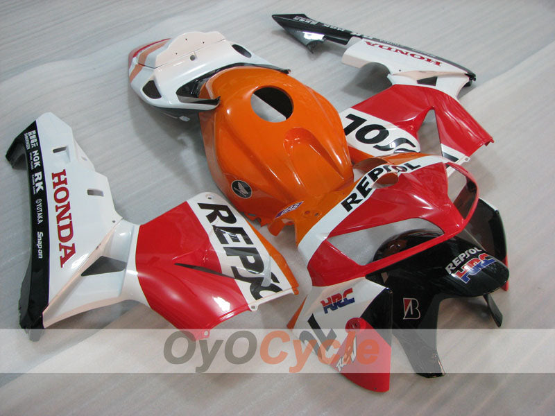 Injection Fairing kit for 05-06 CBR600RR - Red, Orange, White - MICHELIN, RK, Repsol #OYO87904915 Main image