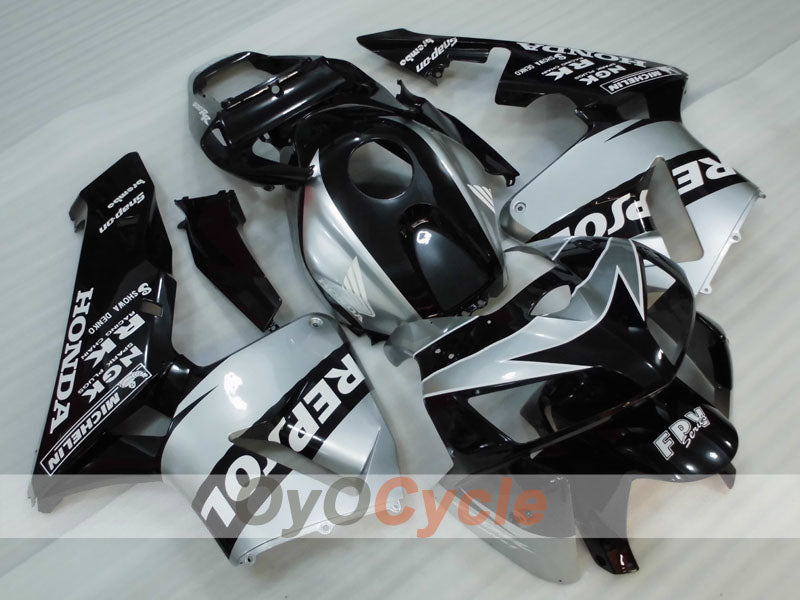 Injection Fairing kit for 05-06 CBR600RR - Black, Silver - Repsol #OYO87904920 Main image