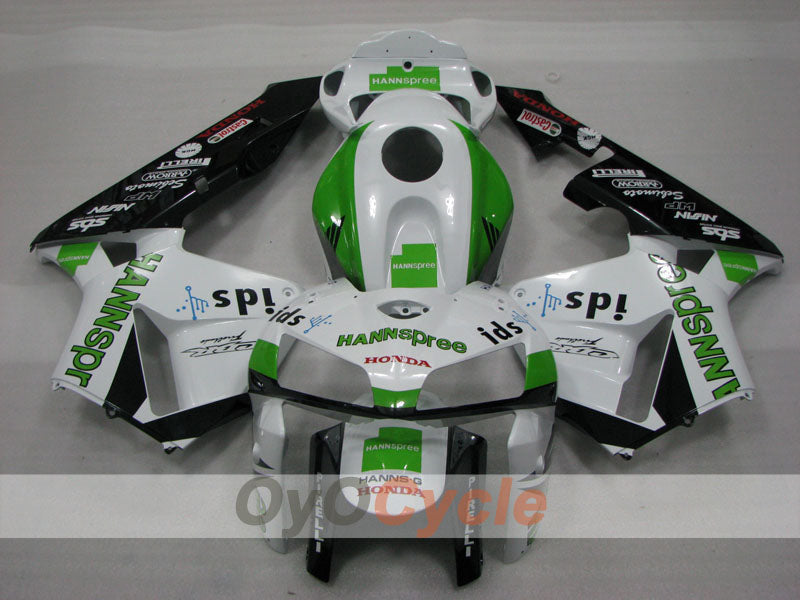 Injection Fairing kit for 05-06 CBR600RR - Green, White, Black - HANN Spree #OYO87904924 Main image