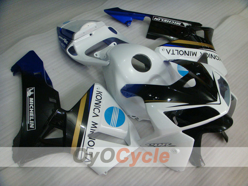 Injection Fairing kit for 05-06 CBR600RR - White, Black - Konica Minolta, MICHELIN #OYO87904925