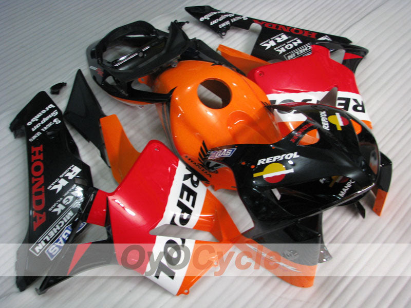 Injection Fairing kit for 05-06 CBR600RR - Orange, Black - MICHELIN, RK, Repsol #OYO87904936
