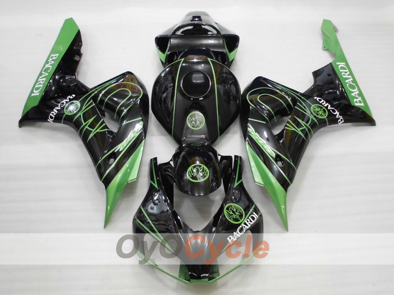 Injection Fairing kit for 06-07 CBR1000RR - Green, Black - BACARDI #OYO87904974 Secondary image