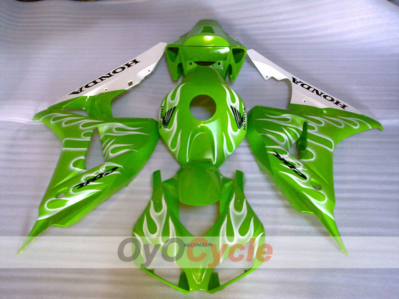 Injection Fairing kit for 06-07 CBR1000RR - Green - Flame #OYO87904985 Main image