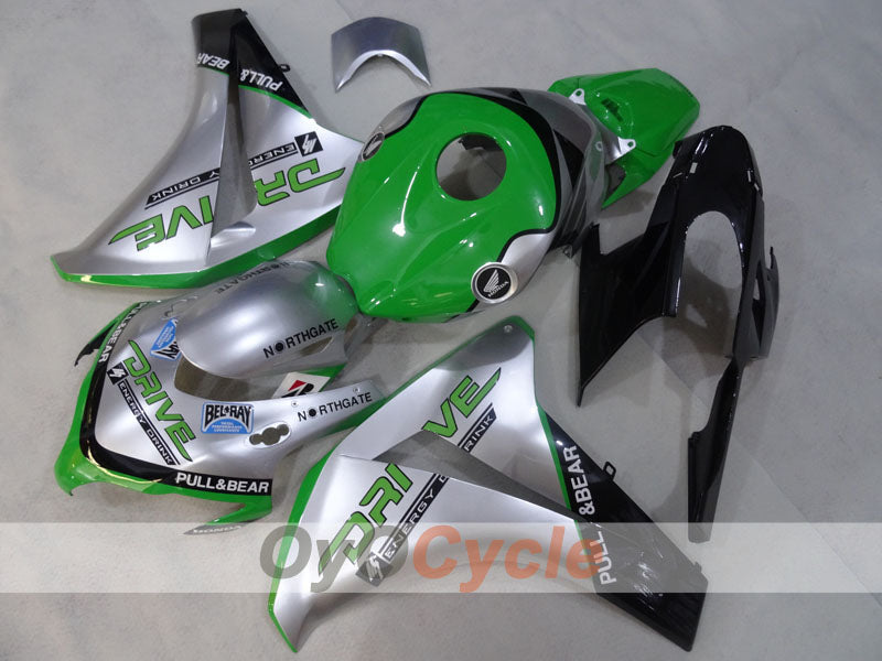 Injection Fairing kit for 08-11 CBR1000RR - Green, Silver - DRIVE #OYO87905016 Secondary image