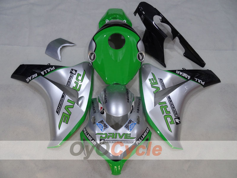 Injection Fairing kit for 08-11 CBR1000RR - Green, Silver - DRIVE #OYO87905016 Main image