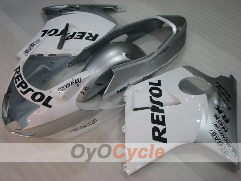 Injection Fairing kit for 96-07 CBR1100XX - White, Silver - Repsol #OYO87905043