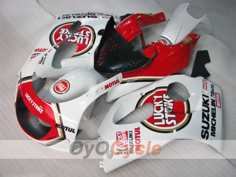 Fairing kit for 97-00 Suzuki GSXR600 - Red, White - Lucky Strike #OYO87905056 Main image
