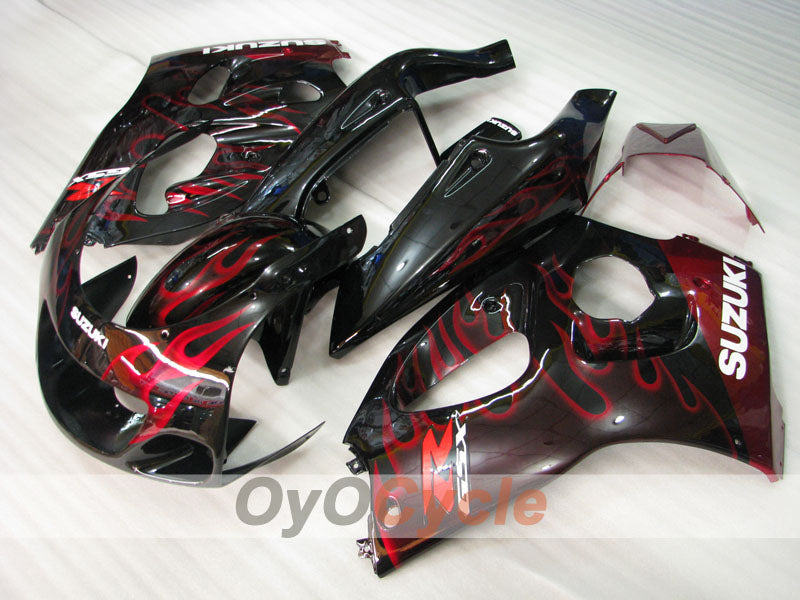 Fairing kit for 96-99 Suzuki GSXR750 - Orange, Black - Flame #OYO87905071