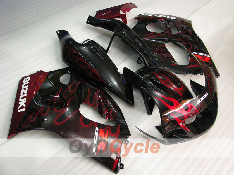 Fairing kit for 96-99 Suzuki GSXR750 - Orange, Black - Flame #OYO87905071