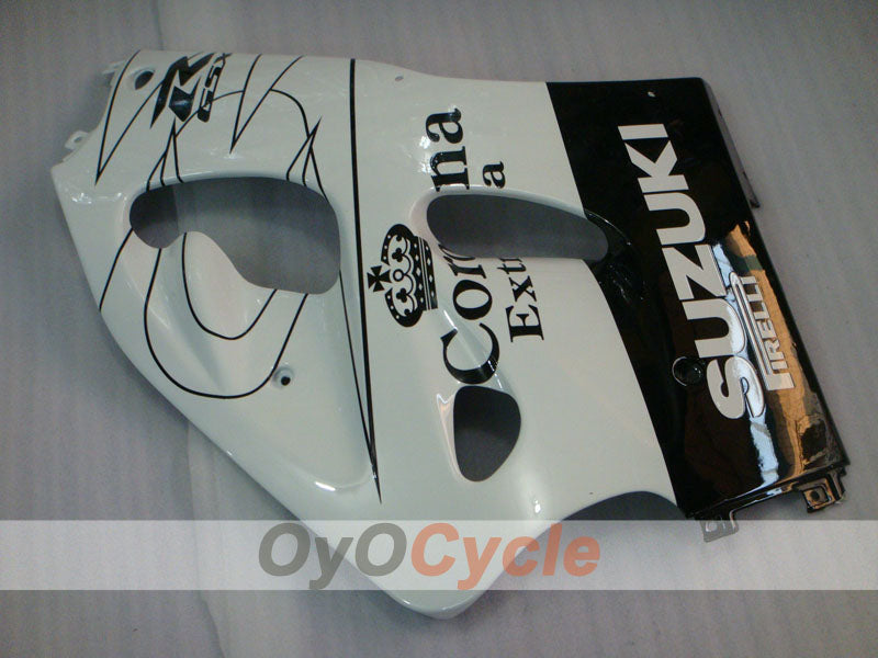 Fairing kit for 96-99 Suzuki GSXR750 - White, Black - Corona, MOTUL #OYO87905076