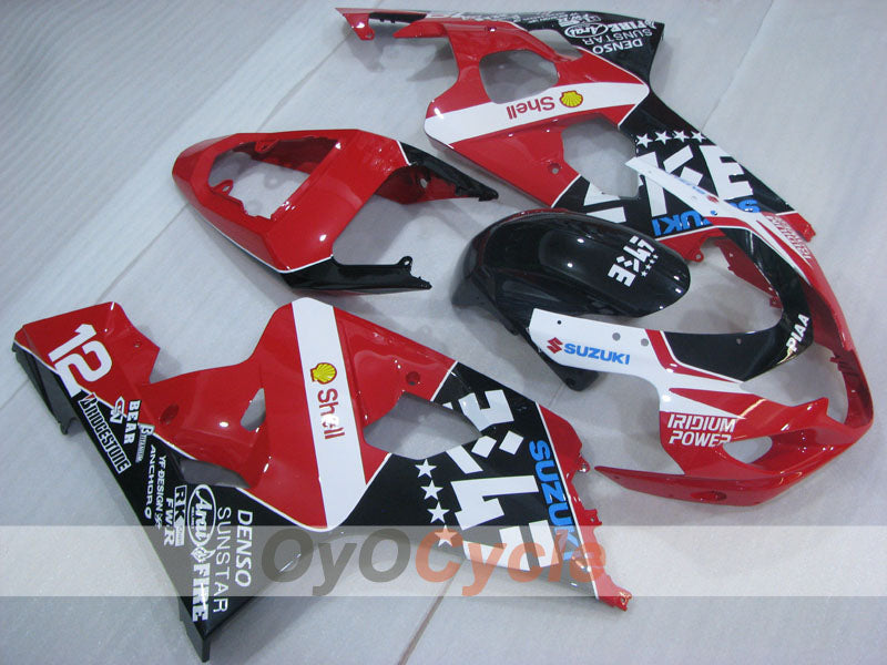 Injection Fairing kit for 04-05 GSXR600 - Red, Black - RK #OYO87905240