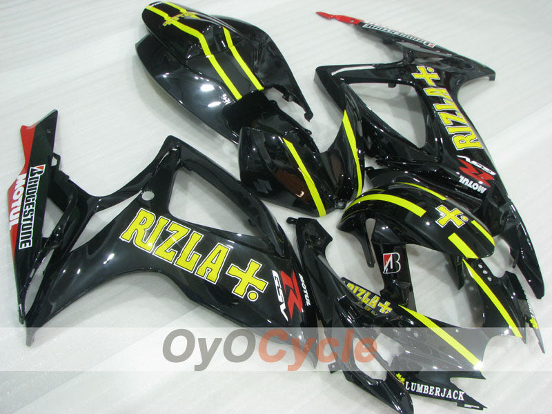 Injection Fairing kit for 06-07 GSX R600 - Yellow, Black - Rizla+ #OYO87905303
