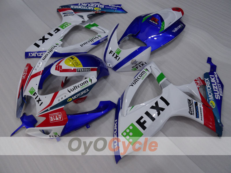 Injection Fairing kit for 06-07 GSX R600 - Blue, White - MOTOREX #OYO87905304