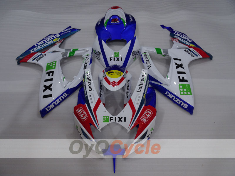 Injection Fairing kit for 06-07 GSX R600 - Blue, White - MOTOREX #OYO87905304