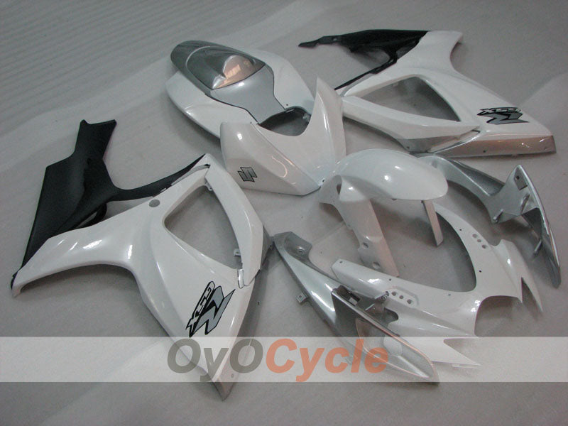 Injection Fairing kit for 06-07 GSX R750 - White, Silver - Factory Style #OYO87905345 Main image