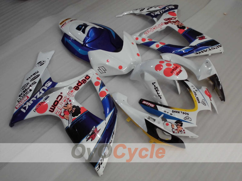 Injection Fairing kit for 06-07 GSX R600 - Blue, White - MOTUL #OYO87905315