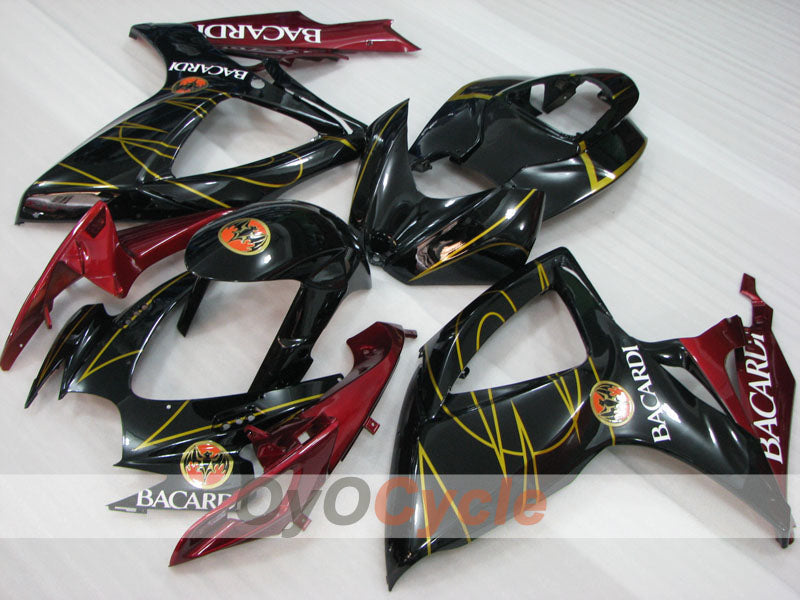 Injection Fairing kit for 06-07 GSX R600 - Black, Fuchsia - BACARDI #OYO87905324 Secondary image