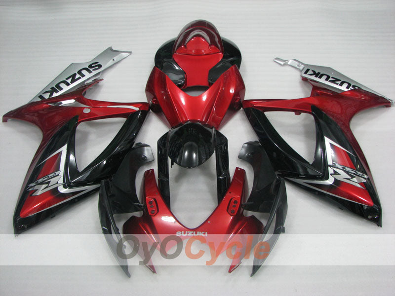 Injection Fairing kit for 06-07 GSX R600 - Red, Black - Factory Style #OYO87905325