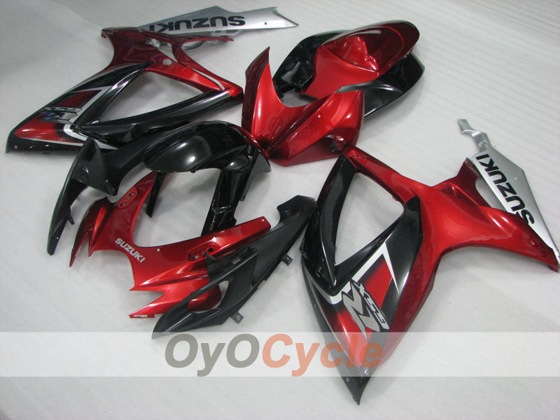 Injection Fairing kit for 06-07 GSX R600 - Red, Black - Factory Style #OYO87905325 Main image