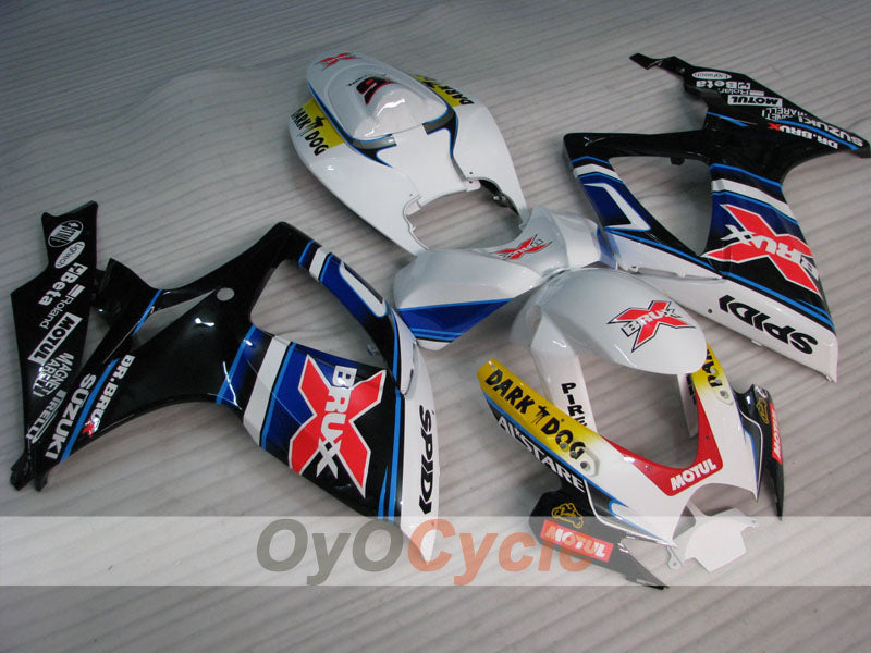 Injection Fairing kit for 06-07 GSX R600 - White, Black - Dark Dog #OYO87905332 Main image
