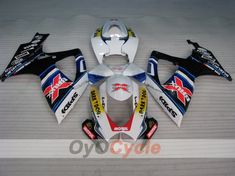 Injection Fairing kit for 06-07 GSX R750 - White, Black - Dark Dog #OYO87905368