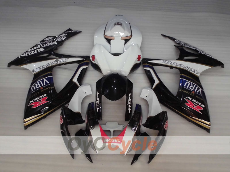 Injection Fairing kit for 06-07 GSX R600 - White, Black - MOTUL, VIRU #OYO87905338