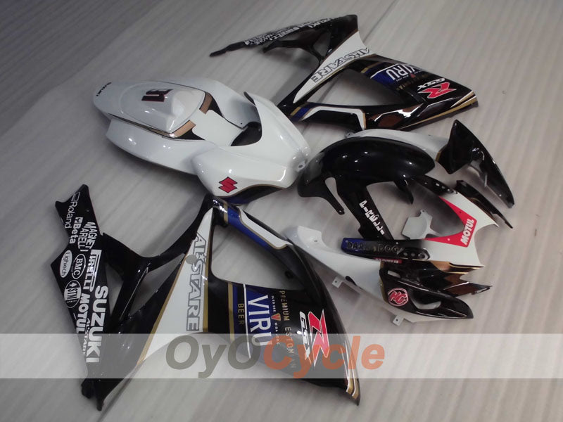 Injection Fairing kit for 06-07 GSX R600 - White, Black - MOTUL, VIRU #OYO87905338