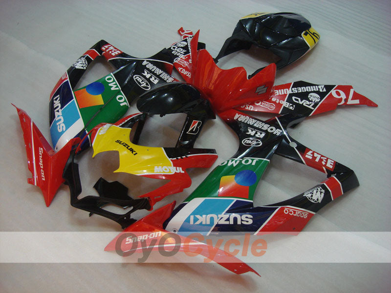 Injection Fairing kit for 08-10 GSX R750 - Red, Black - RK #OYO87905421 Main image