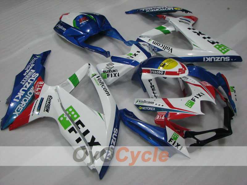 Injection Fairing kit for 08-10 GSX R750 - Blue, White - FIXI #OYO87905422