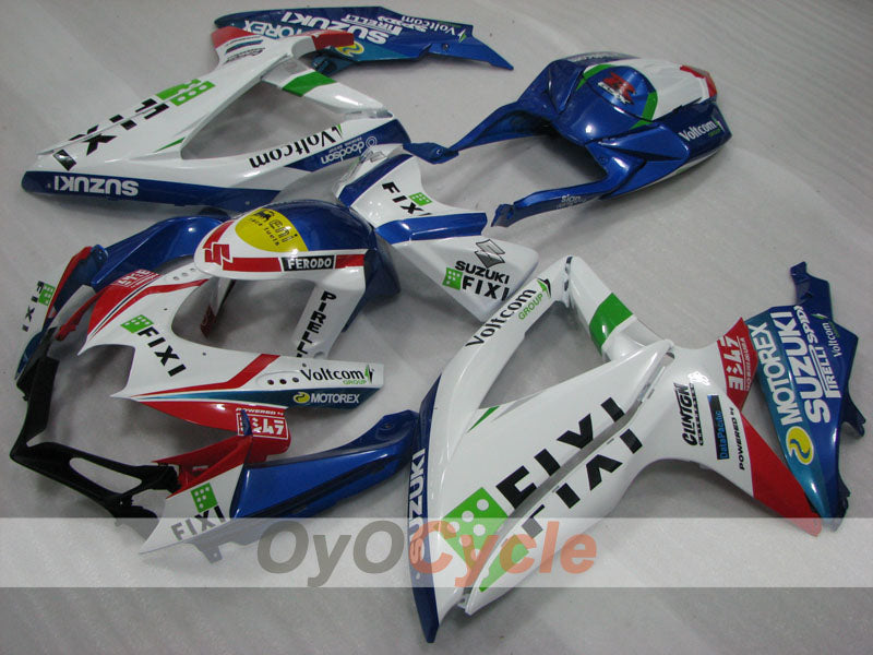 Injection Fairing kit for 08-10 GSX R750 - Blue, White - FIXI #OYO87905422