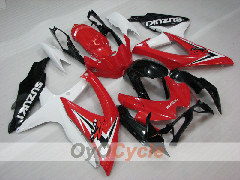 Injection Fairing kit for 08-10 GSX R600 - Red, White - Factory Style #OYO87905382 Main image