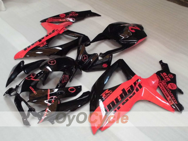 Injection Fairing kit for 08-10 GSX R750 - Red, Black - Jordan #OYO87905426