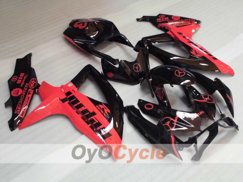 Injection Fairing kit for 08-10 GSX R600 - Black, Pink - Jordan #OYO87905383 Main image