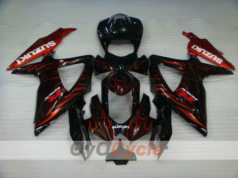 Injection Fairing kit for 08-10 GSX R600 - Black - Flame #OYO87905385 Secondary image