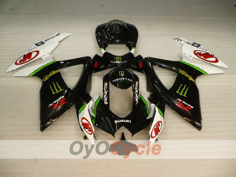 Injection Fairing kit for 08-10 GSX R600 - White, Black - Monster #OYO87905388 Secondary image