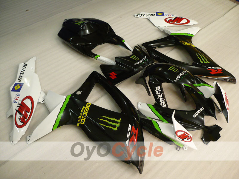 Injection Fairing kit for 08-10 GSX R600 - White, Black - Monster #OYO87905388 Main image
