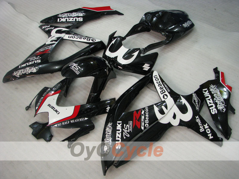 Injection Fairing kit for 08-10 GSX R600 - White, Black - Beacon #OYO87905389