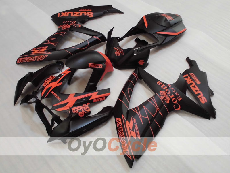 Injection Fairing kit for 08-10 GSX R600 - Orange, Black, Matte - Corona #OYO87905391 Main image