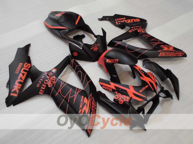 Injection Fairing kit for 08-10 GSX R750 - Orange, Black, Matte - Corona #OYO87905434 Main image