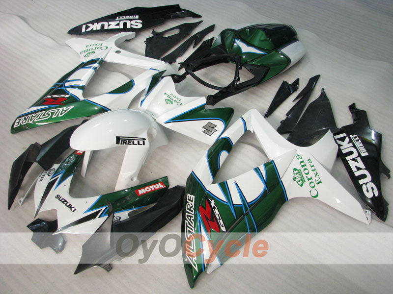 Injection Fairing kit for 08-10 GSX R750 - Green, White - Corona #OYO87905445 Secondary image