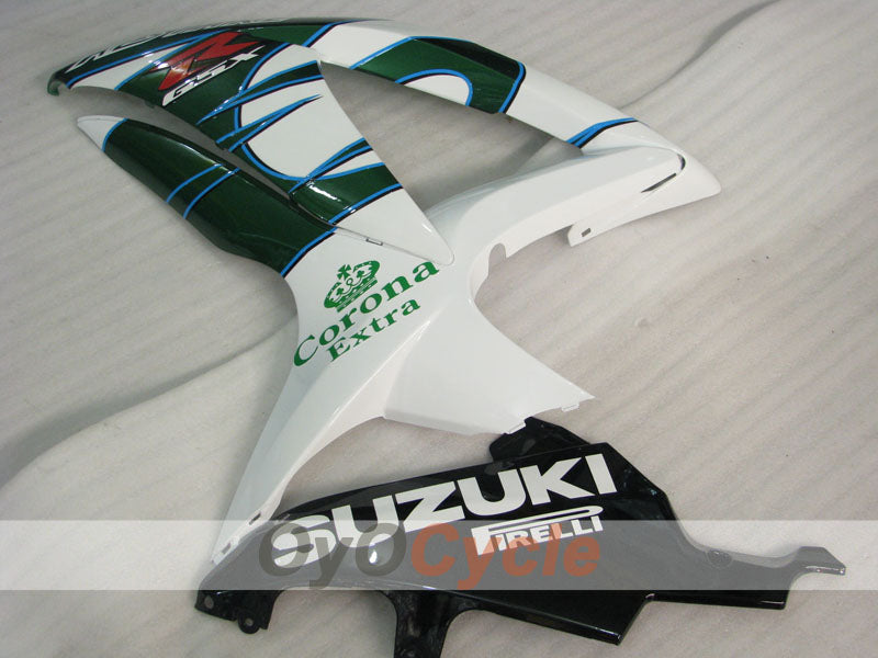 Injection Fairing kit for 08-10 GSX R600 - Green, White - Corona #OYO87905401