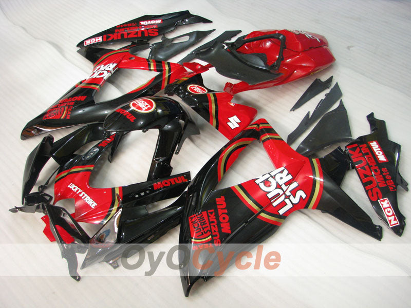 Injection Fairing kit for 08-10 GSX R750 - Red, Black - Lucky Strike #OYO87905446
