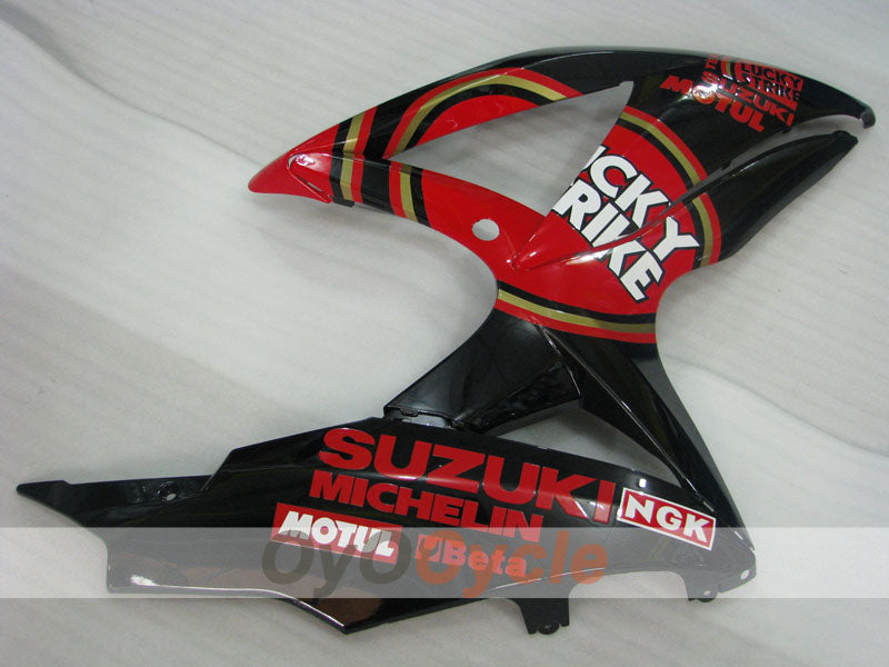 Injection Fairing kit for 08-10 GSX R750 - Red, Black - Lucky Strike #OYO87905446