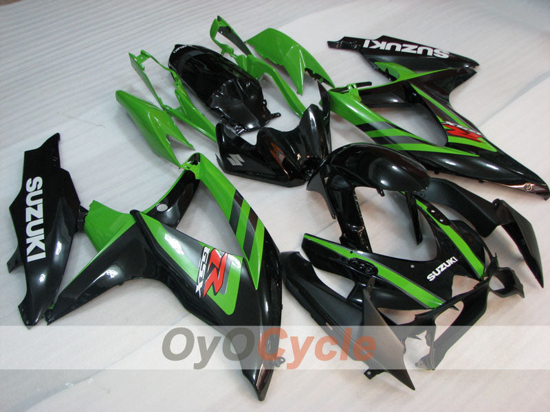 Injection Fairing kit for 08-10 GSX R600 - Green, White, Black - Factory Style #OYO87905404