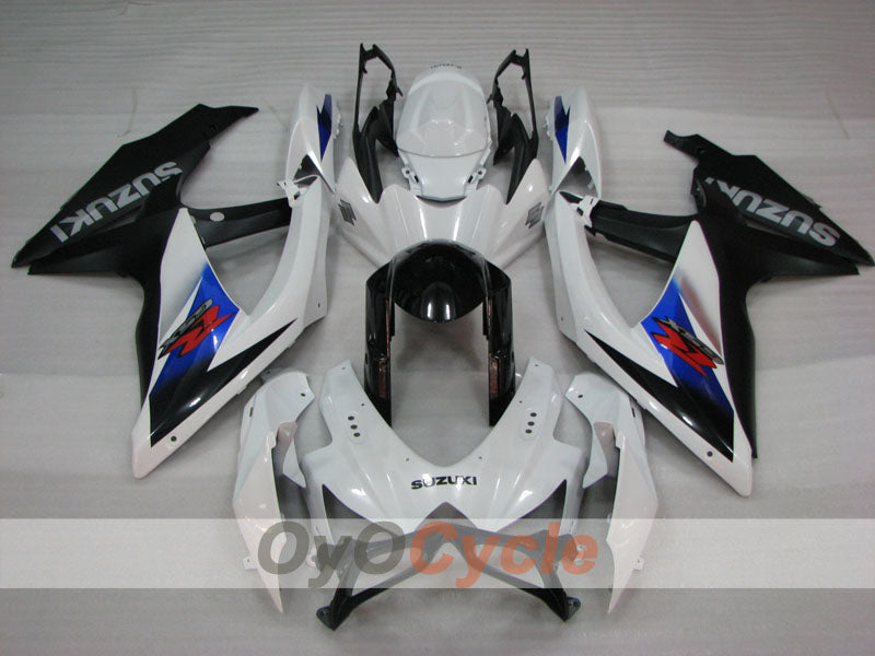 Injection Fairing kit for 08-10 GSX R600 - White, Black - Factory Style #OYO87905406 Main image