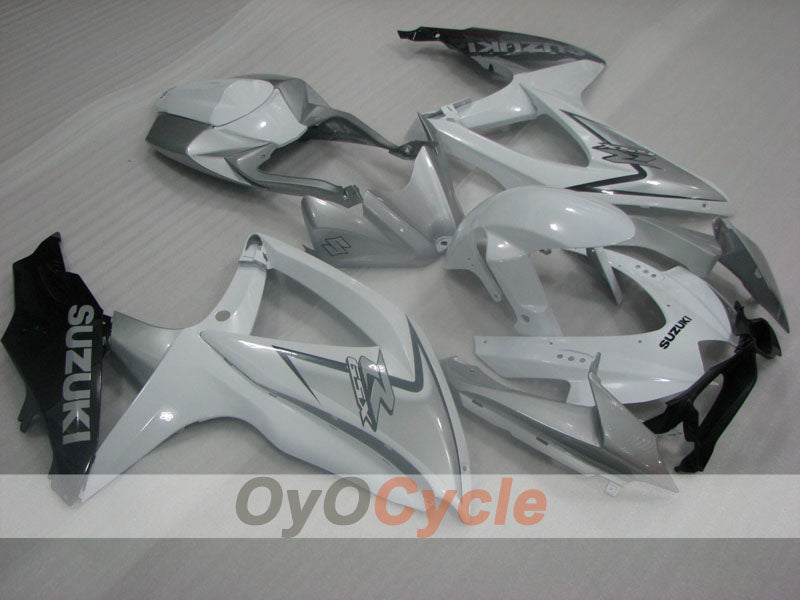 Injection Fairing kit for 08-10 GSX R600 - White, Grey - Factory Style #OYO87905407 Main image